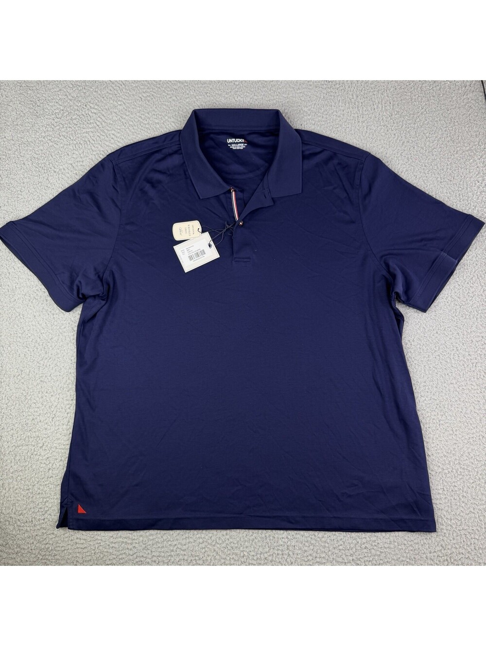 UNTUCKit Damaschino Cotton Polo Mens Size 3XL Reg Navy Wrinkle Free Shirt NWT